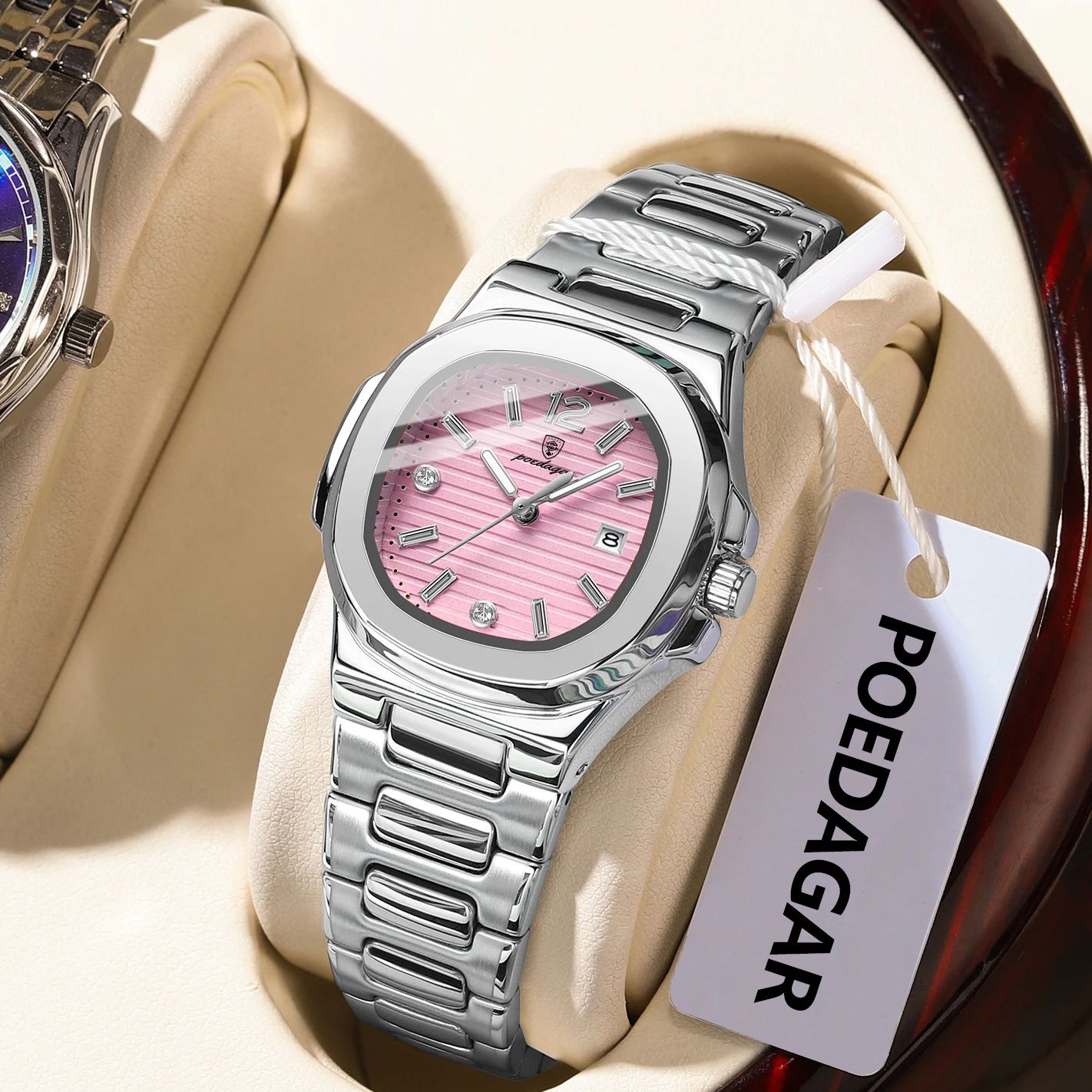 Luxury Watch Lady - POEDAGAR Square Fashion Woman Wristwatch Luminous