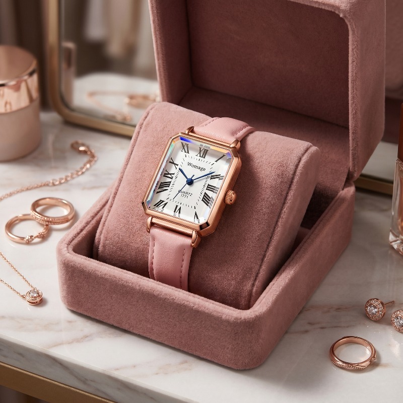 Luxury Watch Leather Strap - Fashion Rectangle Quartz Watches for Women