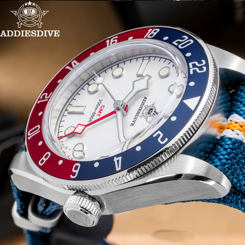 Gmt Dual Timezone Watch - ADDIESDIVE 515-24H Dual Time Zone GMT