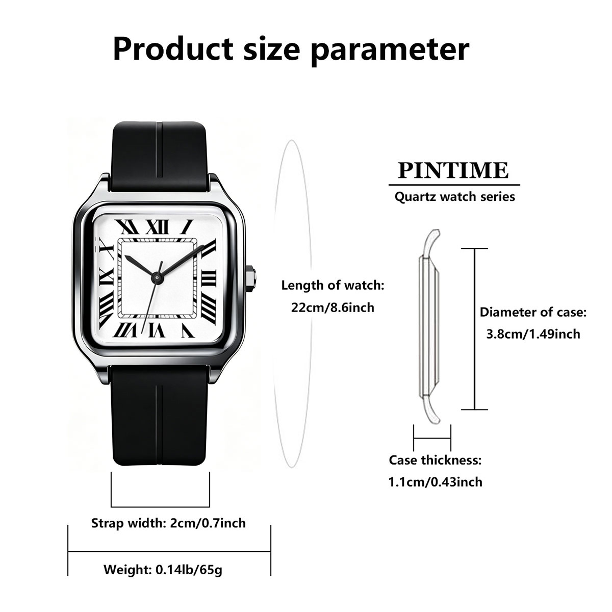 Men's square luxury watch, wit - Luxury Watch With Arabic Numerals ulasan dan harga