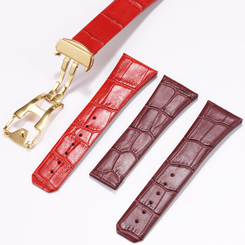 Curved leather watch strap wom - Omega Watch Constellation ulasan dan harga