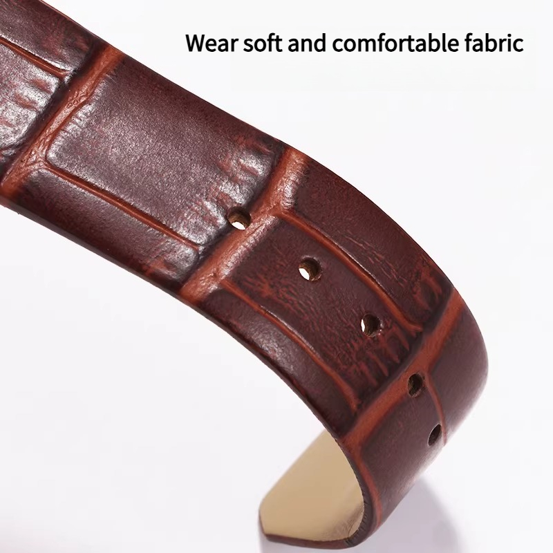 Curved leather watch strap wom - Omega Watch Constellation ulasan dan harga
