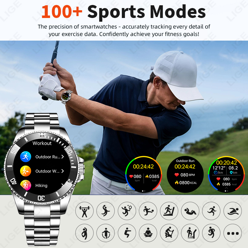 LIGE Business Smart Watch Men  - Luxury Watch Hd ulasan dan harga