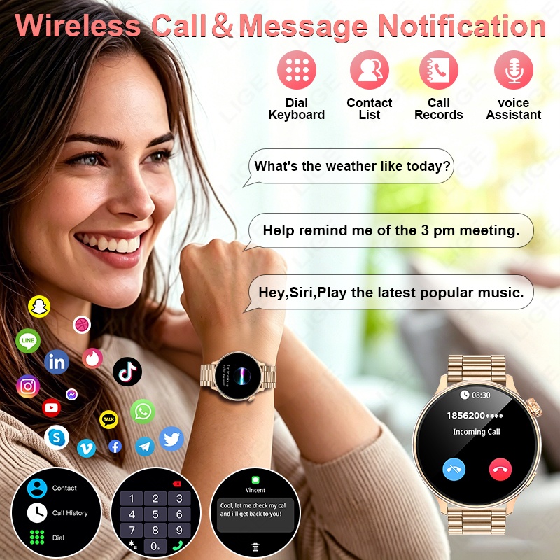 LIGE Luxury Women Smart Watch  - Luxury Watch Hd ulasan dan harga
