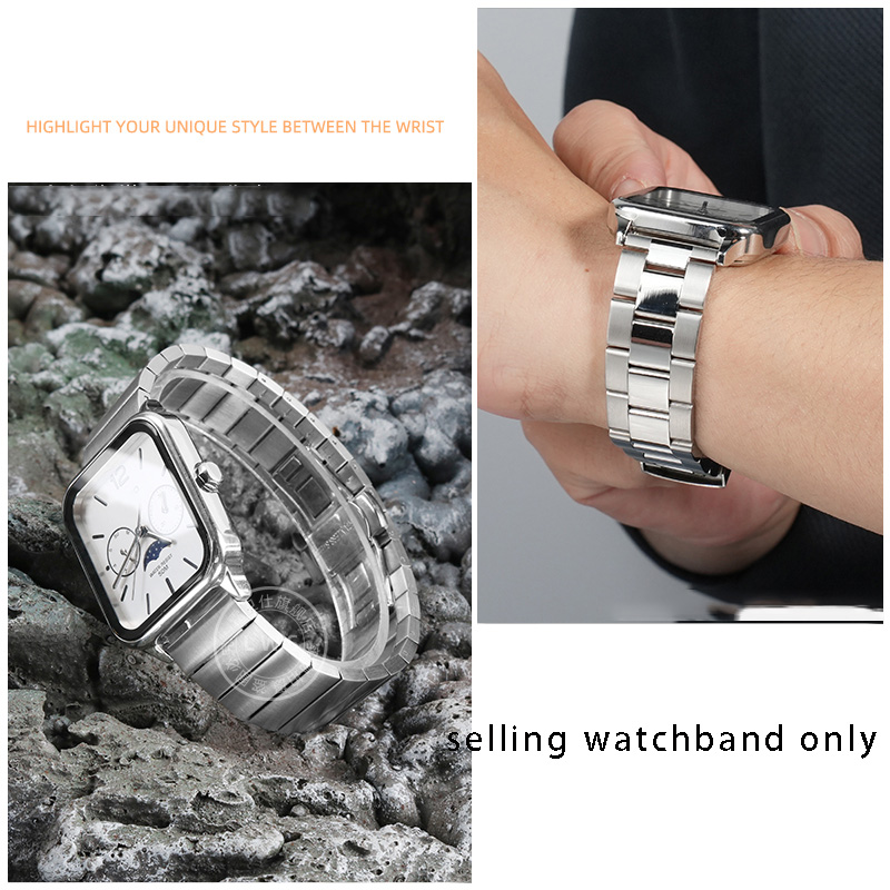 Solid steel watch strap wristb - Moonphase Complication Watch ulasan dan harga