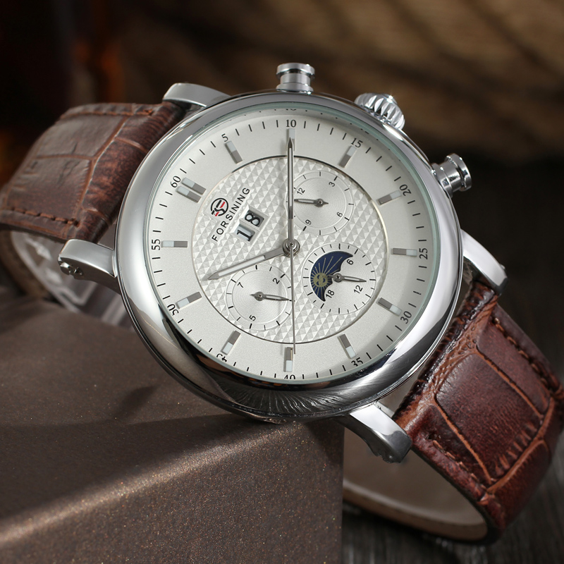 FORSINING Automatic Watch Mens - Moonphase Complication Watch ulasan dan harga