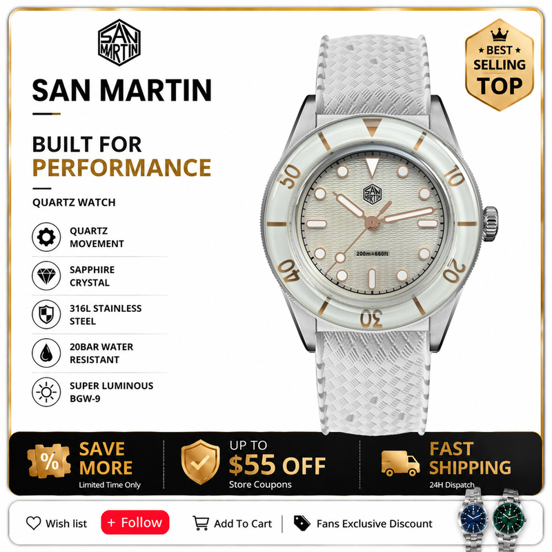 San Martin 32.5mm Women's Quar - Sapphire Crystal Display ulasan dan harga