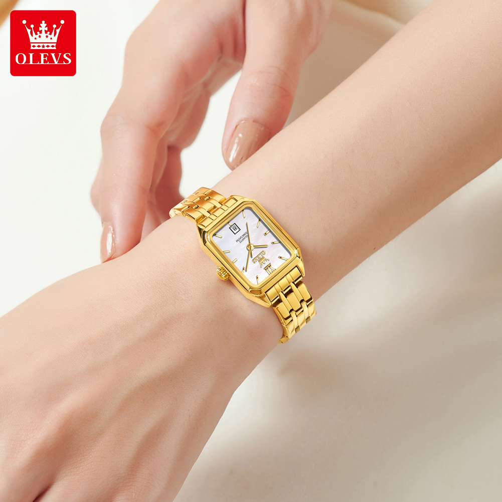 OLEVS Elegant Quartz Watch for - Luxury Watch Leather Strap ulasan dan harga