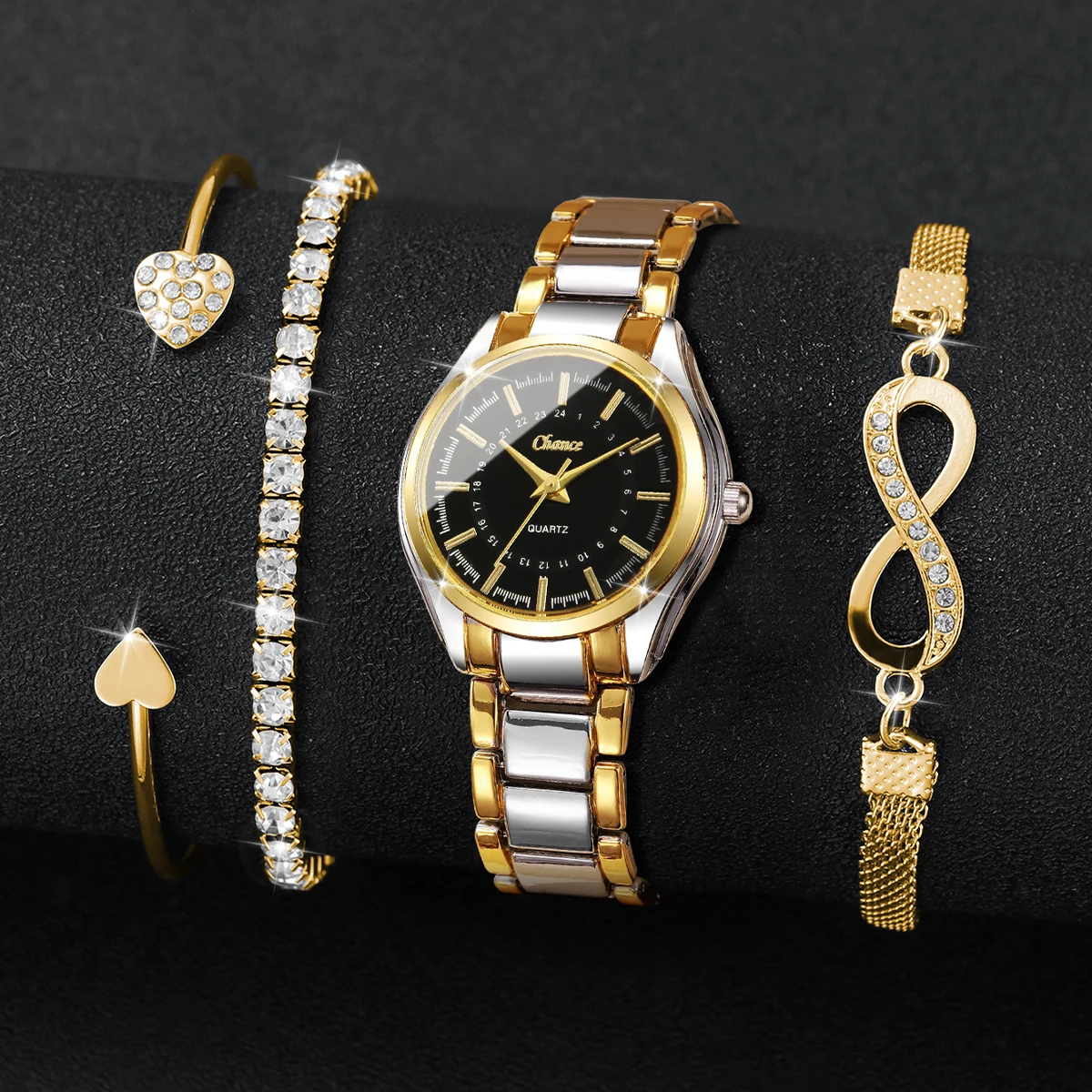 4PCS Elegant Women Watches Bra - Luxury Watch Organizer ulasan dan harga