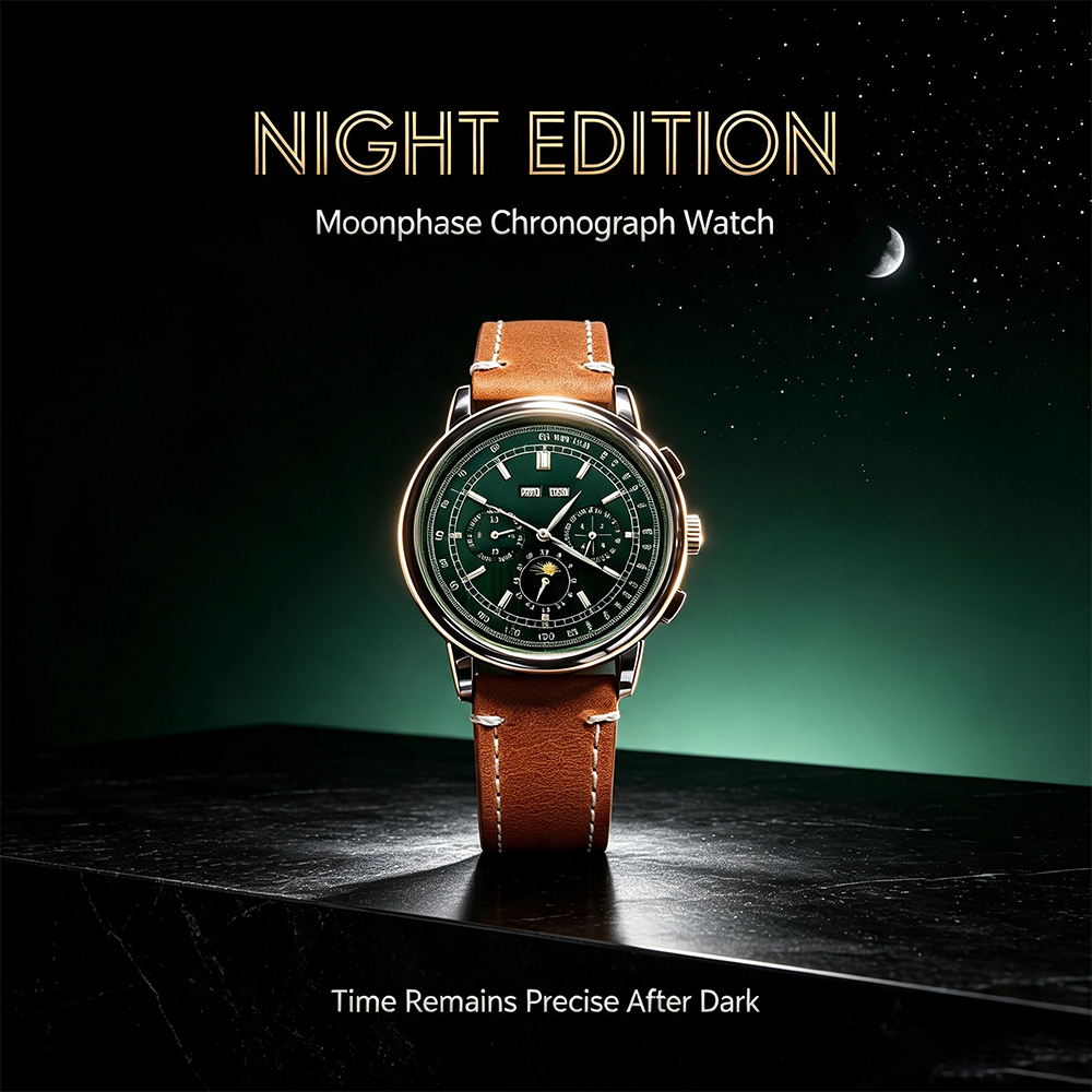 Men ST1655 Movement Moon Phase - Sapphire Crystal Display ulasan dan harga