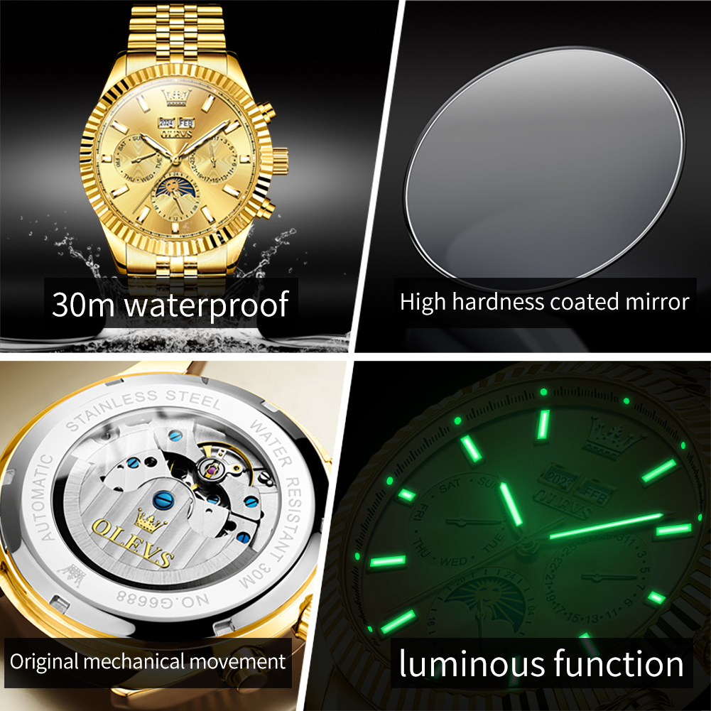 OLEVS 6688 Automatic Watch for - Luxury Watch Hd ulasan dan harga