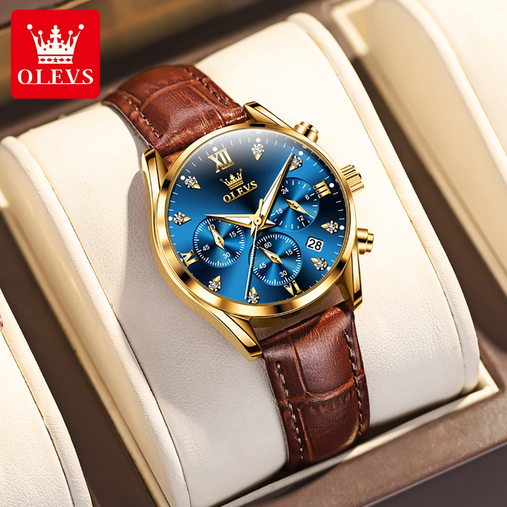 OLEVS 5523 Original Brand Wome - Luxury Watch Leather Strap ulasan dan harga