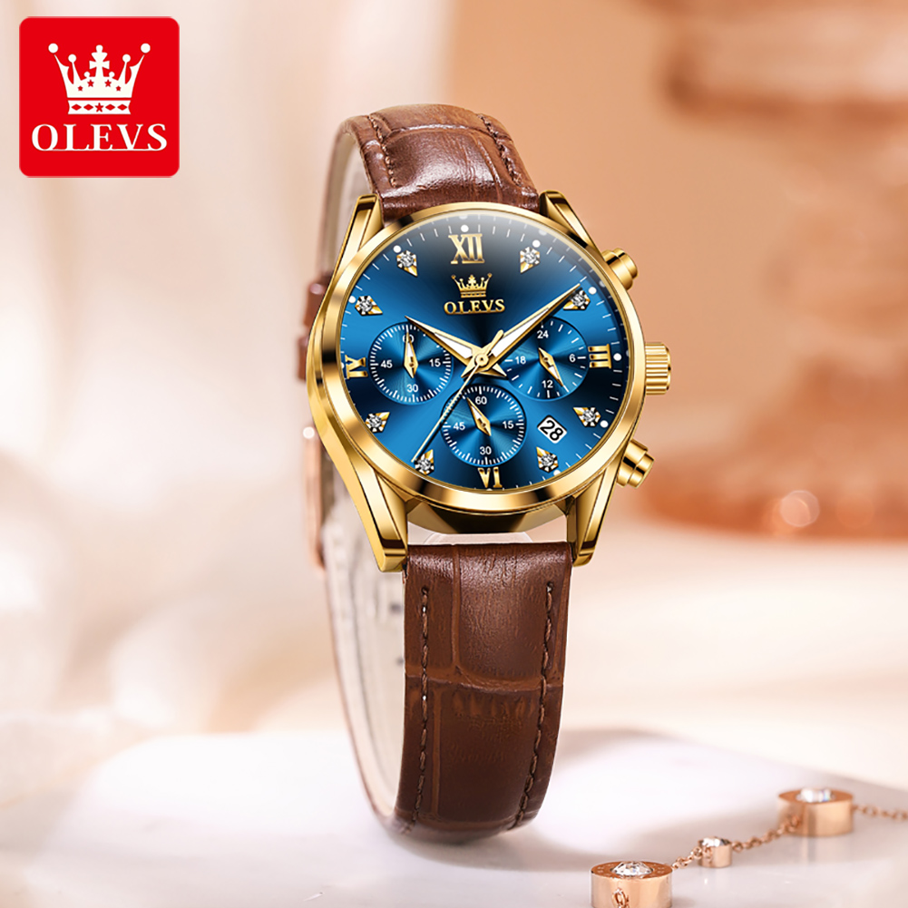 OLEVS 5523 Original Brand Wome - Luxury Watch Leather Strap ulasan dan harga