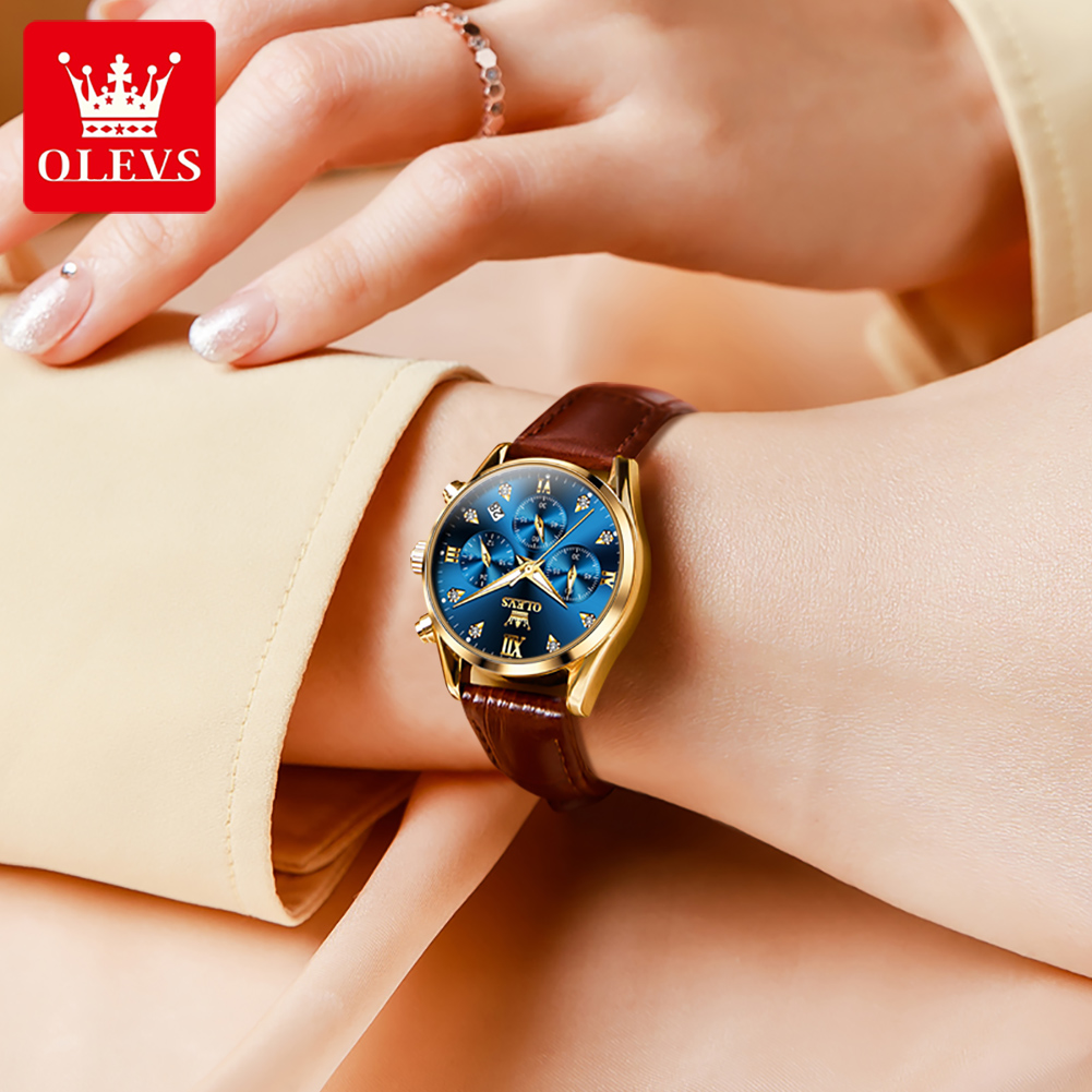 OLEVS 5523 Original Brand Wome - Luxury Watch Leather Strap ulasan dan harga
