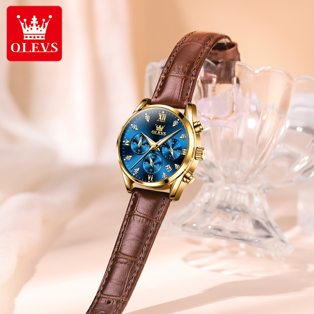 OLEVS 5523 Original Brand Wome - Luxury Watch Leather Strap ulasan dan harga