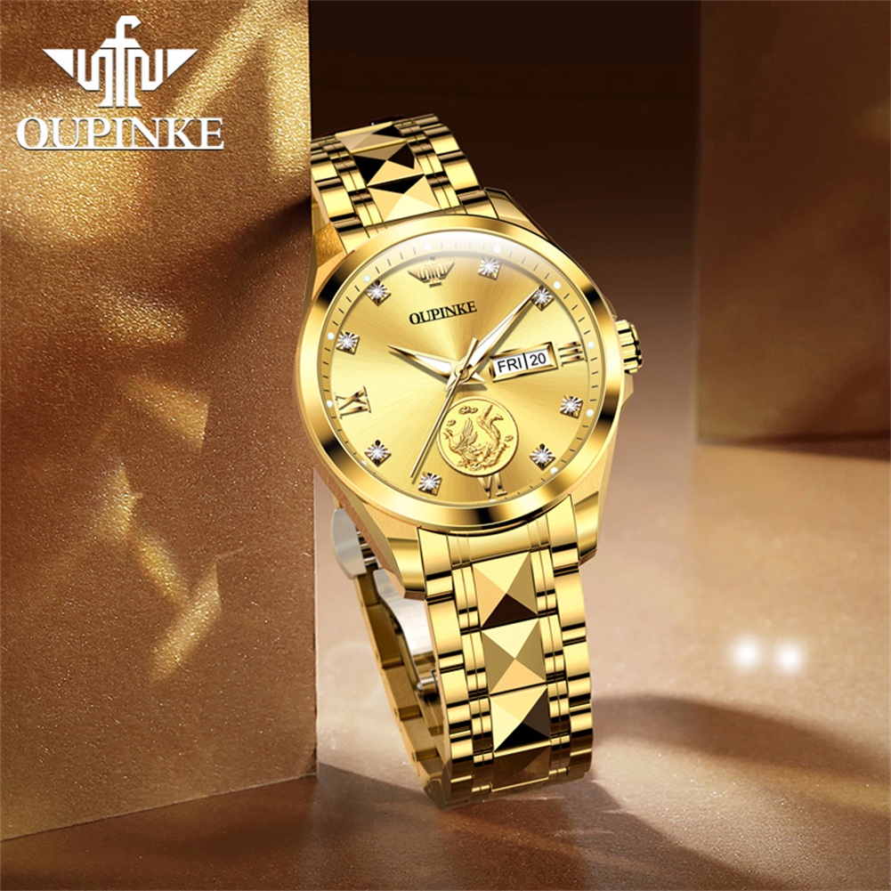 OUPINKE 3259 Real Gold Automat - Sapphire Crystal Display ulasan dan harga