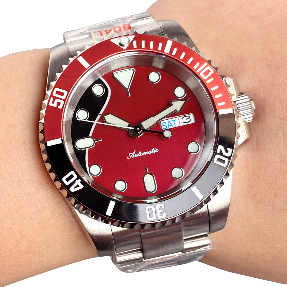 Customized 20ATM 40mm Date Wee - Sapphire Crystal Display ulasan dan harga