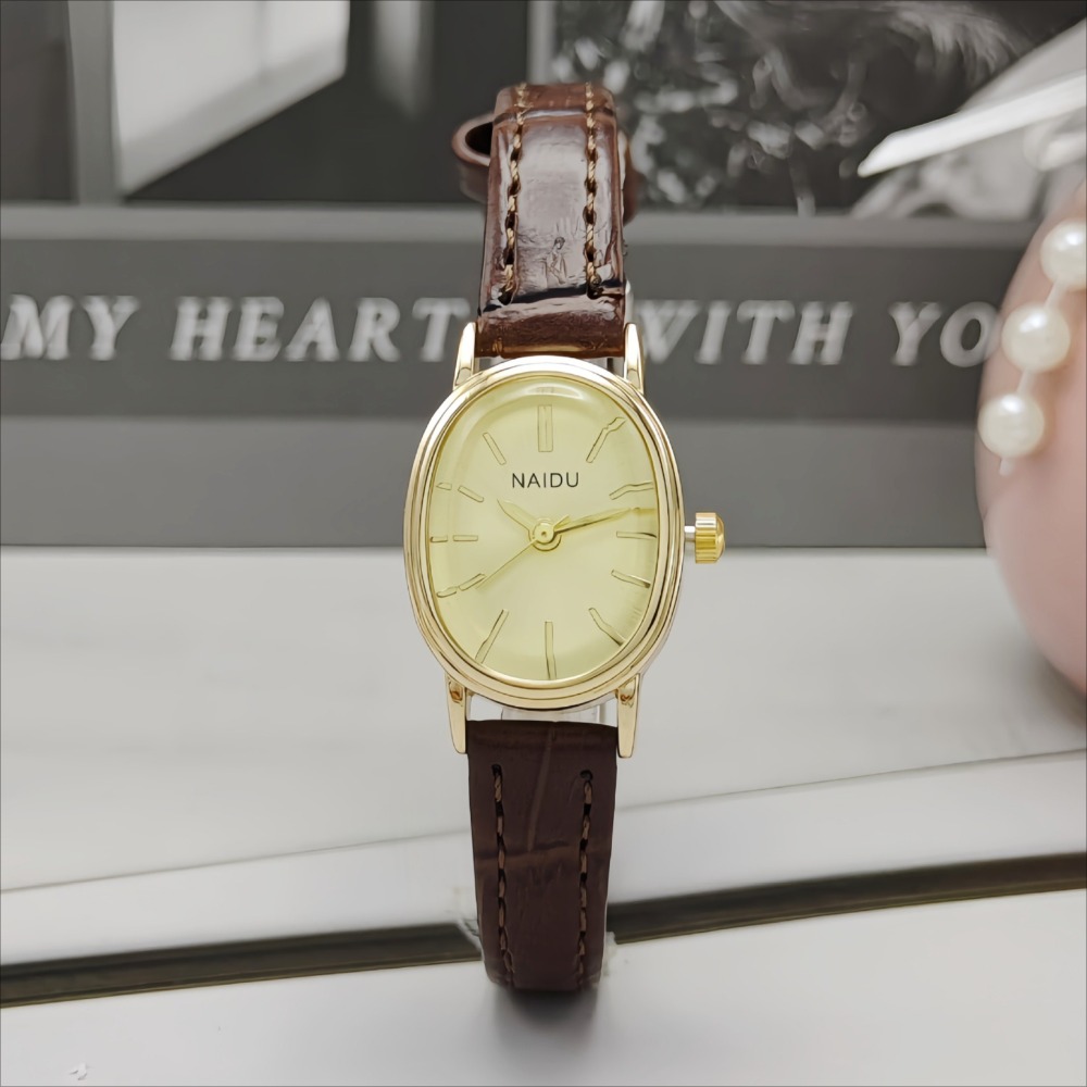 Fashion Brand Women Oval Dial  - Luxury Watch Leather Strap ulasan dan harga
