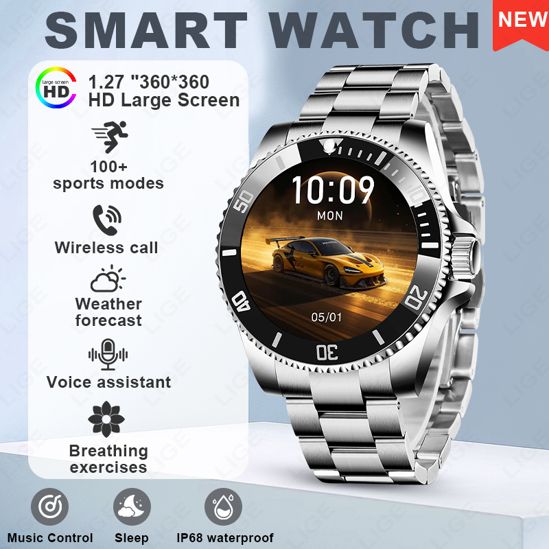 LIGE Smart Watch Luxury Steel  - Luxury Watch Hd ulasan dan harga