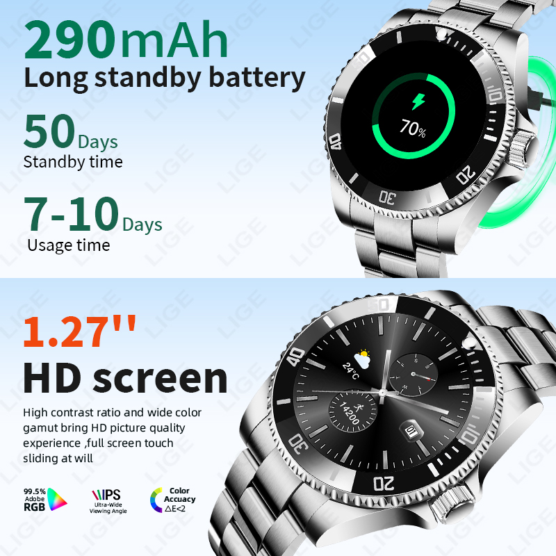 LIGE Smart Watch Luxury Steel  - Luxury Watch Hd ulasan dan harga