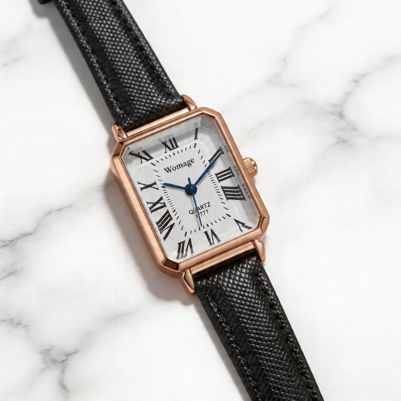 Fashion Rectangle Quartz Watch - Luxury Watch Leather Strap ulasan dan harga