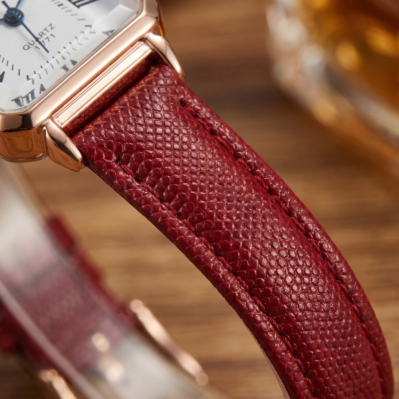 Fashion Rectangle Quartz Watch - Luxury Watch Leather Strap ulasan dan harga