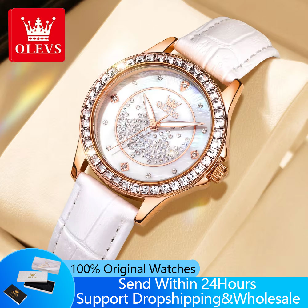 OLEVS 3715 Full Diamond Luxury - Luxury Watch Leather Strap ulasan dan harga