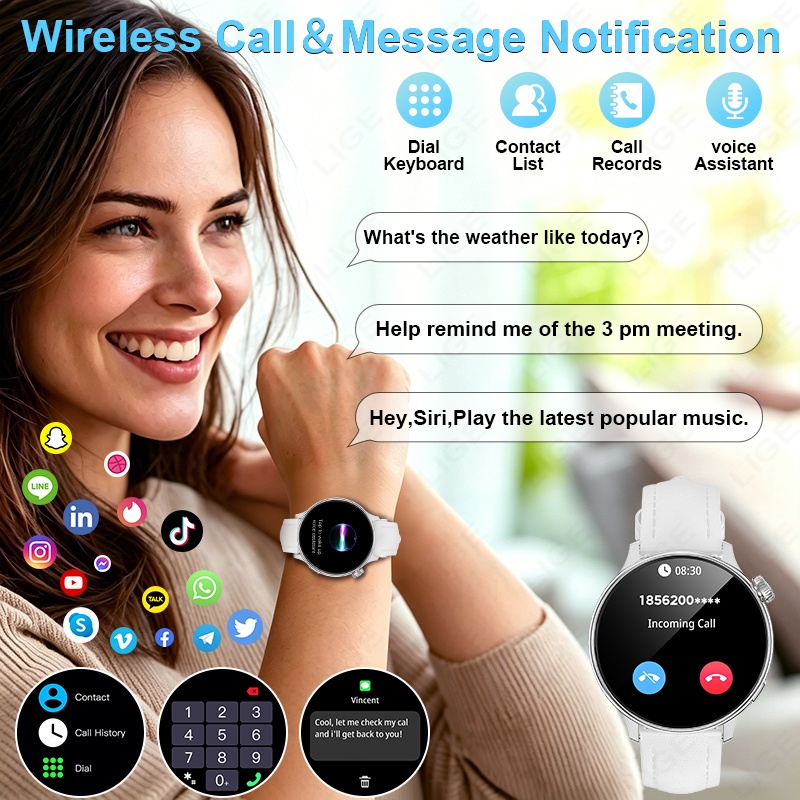 LIGE Luxury Women’s Smart Watc - Luxury Watch Hd ulasan dan harga