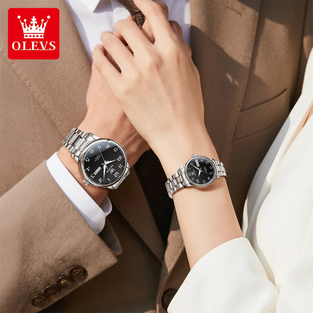 OLEVS Original Couple Watch 2  - Luxury Watch With Arabic Numerals ulasan dan harga