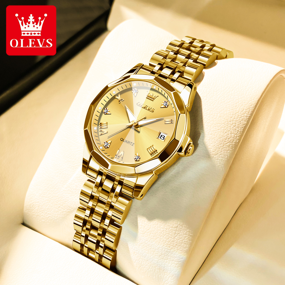 OLEVS Fashion Golden Watch for - Luxury Watch Lady ulasan dan harga