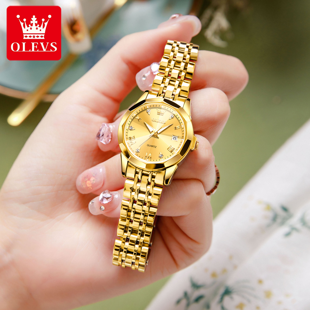 OLEVS Fashion Golden Watch for - Luxury Watch Lady ulasan dan harga