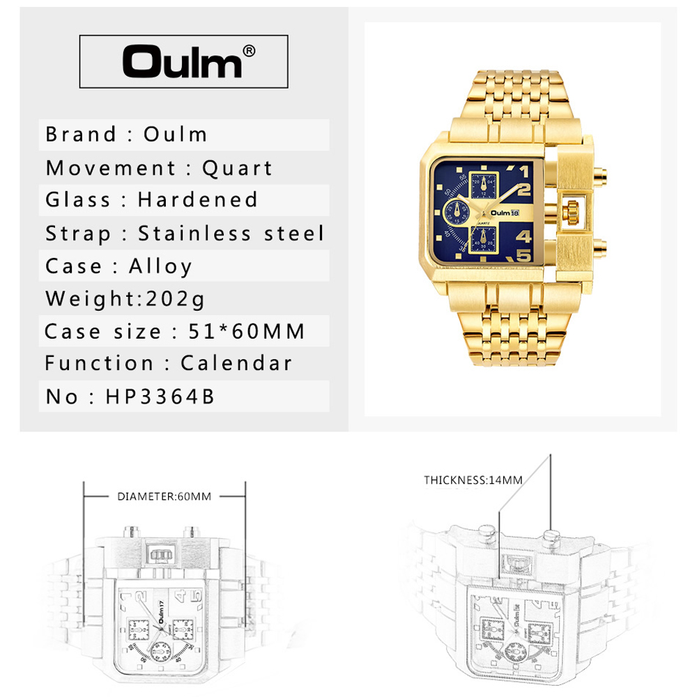 Oulm 3364 Luxury Brand Watch S - Luxury Watch Zone ulasan dan harga