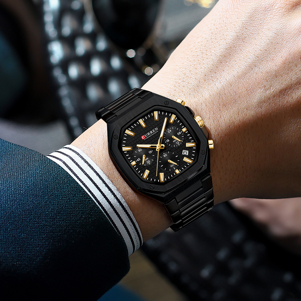 CURREN Luxury Square Chrono Wa - Luxury Watch Dial ulasan dan harga