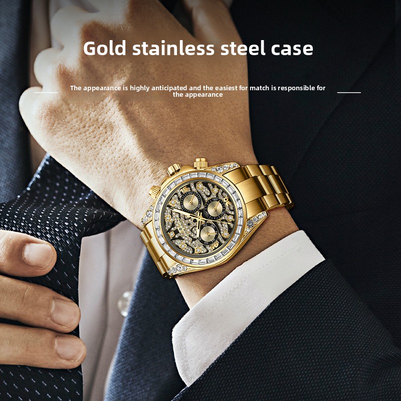 Stainless Steel New Gold Six-H - Moonphase Complication Watch ulasan dan harga