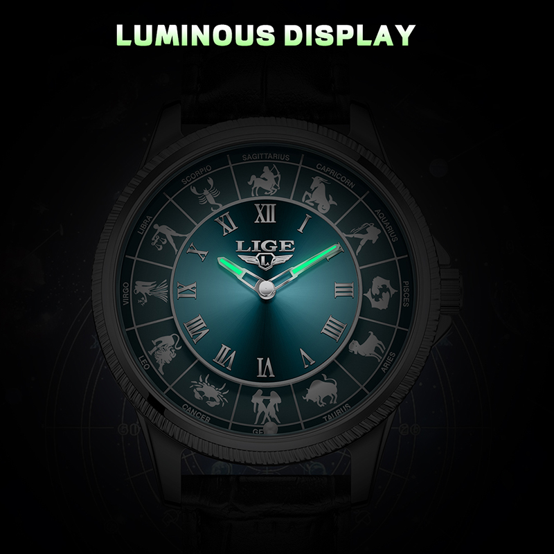 LIGE Zodiac Men Watch Top Bran - Zodiac Luxury Watch ulasan dan harga