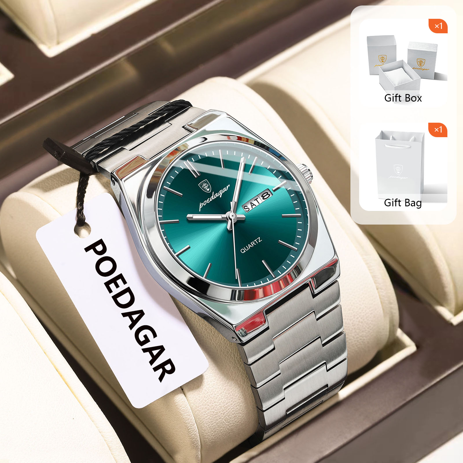 POEDAGAR Original Quartz Men's - Luxury Watch Display Case ulasan dan harga