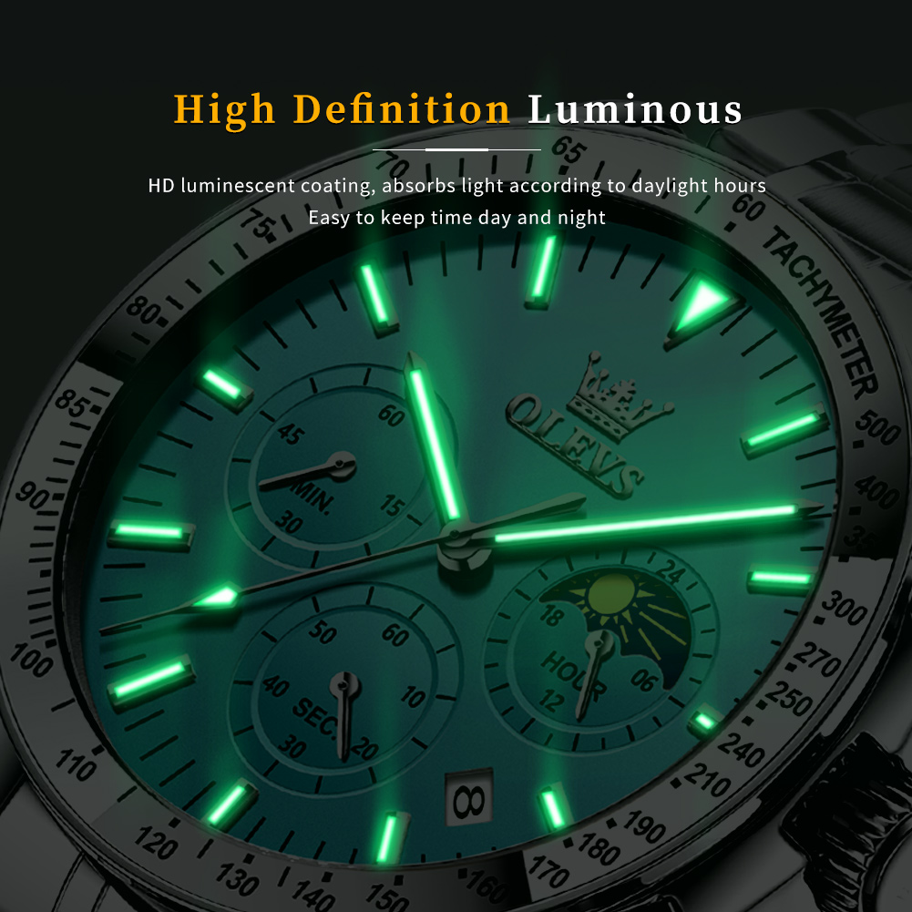 OLEVS 3618 Men Watch Classic L - Moonphase Complication Watch ulasan dan harga