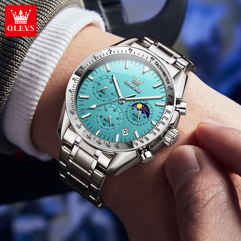 OLEVS 3618 Men Watch Classic L - Moonphase Complication Watch ulasan dan harga